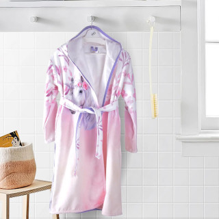 Детски халат Unicorn с качулка и DF печат – XL